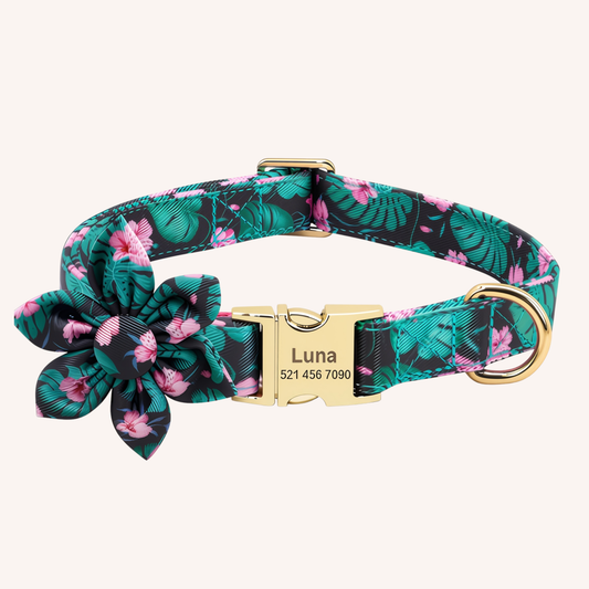 グリーンフラワー首輪