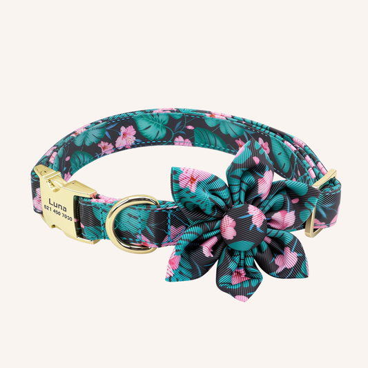 グリーンフラワー首輪