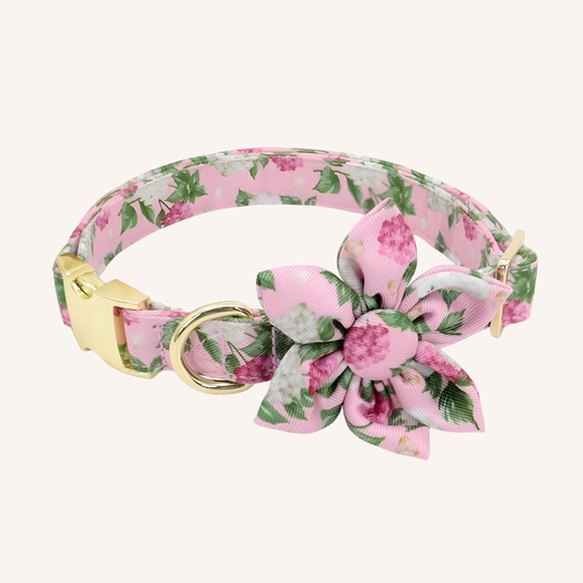 ピンクフラワー首輪