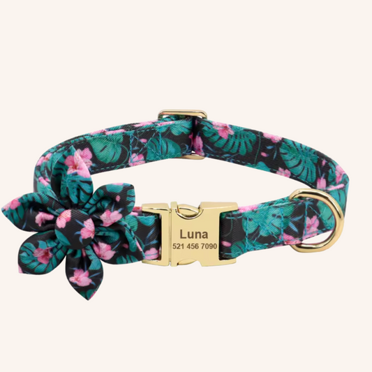 グリーンフラワー首輪